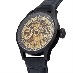 ROLEX MARRIAGE WATCH MECHANICAL TIMEPIECE POCKET MOVEMENT 42MM BLACK GOLD 1958
