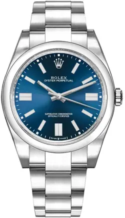ROLEX OYSTER PERPETUAL 41MM 124300 BLUE DIAL DOMED BEZEL AUTOMATIC MEN'S WATCH