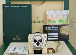 ROLEX 18KT WHITE GOLD DAYTONA PANDA ARABIC DIAL - BLACK STRAP 116519 SANT BLANC