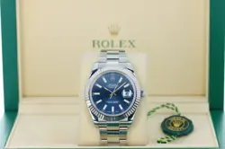 ROLEX DATEJUST 41MM 126334, BLUE DIAL, WHITE GOLD FLUTED BEZEL - STEEL OYSTER