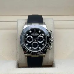 Rolex Cosmograph Daytona 116519LN 18K White Gold Black Diamon Dial Watch