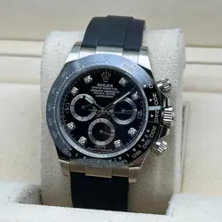 Rolex Cosmograph Daytona 116519LN 18K White Gold Black Diamon Dial Watch