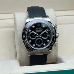Rolex Cosmograph Daytona 116519LN 18K White Gold Black Diamon Dial Watch