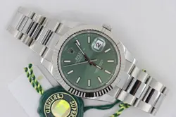 ROLEX DATEJUST 41 126334 MINT GREEN DIAL OYSTER BAND BOX & PAPERS YEAR 2024
