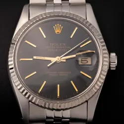 ROLEX DATEJUST 16014 FLUTED BEZEL JUBILEE WATCH 36MM BLACK INDEX DIAL