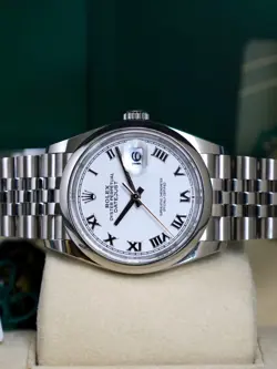 ROLEX DATEJUST 36 WHITE ROMAN 2022 FULL SET JUBILEE