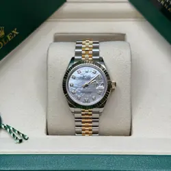 ROLEX LADY-DATEJUST MOTHER OF PEARL DIAMOND DIAL TWO TONE YELLOW GOLD JUBILEE