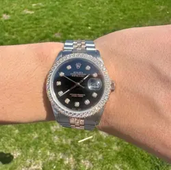 ROLEX DATEJUST STEEL OYSTER DIAMOND BEZEL DIAL PERPETUAL 36MM - PRE-OWNED