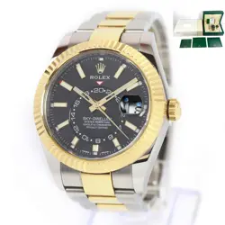 2018 ROLEX SKY-DWELLER 42MM BLACK DIAL 18K YG TWO-TONE BOX PAPERS