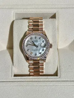 ROLEX DATEJUST MOTHER OF PEARL DIAMOND BEZEL ROSE GOLD PRESIDENTIAL BRACELET