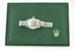 Rolex Women's Datejust Steel and 18K Gold with Green Diamond Bezel Watch