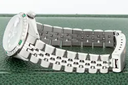 Rolex Women's Datejust Steel and 18K Gold with Green Diamond Bezel Watch