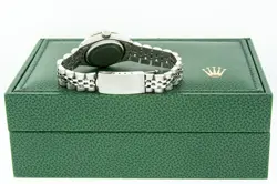 Rolex Women's Datejust Steel and 18K Gold with Green Diamond Bezel Watch
