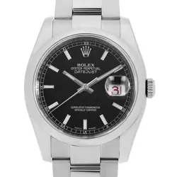 ROLEX DATEJUST 116200 BLACK BAR V NUMBER SECOND HAND MENS