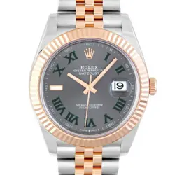 ROLEX DATEJUST 41 126331 GREY GREEN ROMAN DIAL COMBI #001