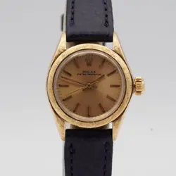 ROLEX OYSTER PERPETUAL LADIES WATCH 24MM 18K 750 GOLD VINTAGE AUTOMATIC 6618 4