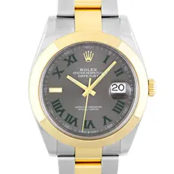 ROLEX DATEJUST 41 126303 GREY GREEN ROMAN DIAL COMBO 3-ROW BRACELET #034