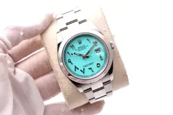 ROLEX DATEJUST 126300 41MM TIFFANY BLUE ARABIC DIAL OYSTER STEEL MEN'S WATCH