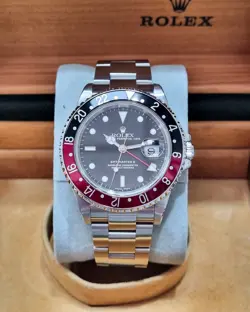 ROLEX GMT 2 COKE BLACK AND RED 41MM STEEL & 18CT GOLD 16710