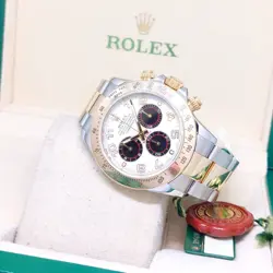 ROLEX 40MM 18K HALF YELLOW GOLD PANDA DIAL DAYTONA REF: 116523 (2014)