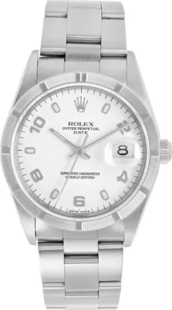 ROLEX DATE 15210 STAINLESS STEEL 34MM AUTO WATCH