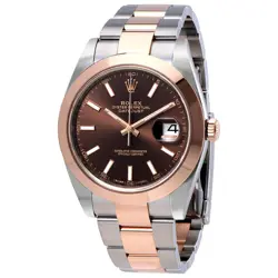 ROLEX DATEJUST 41 CHOCOLATE DIAL STEEL & 18K ROSE GOLD MEN'S WATCH 126301CHSO