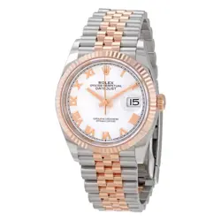 ROLEX DATEJUST 36 AUTOMATIC WHITE DIAL MEN'S STEEL AND 18KT EVEROSE GOLD JUBILEE