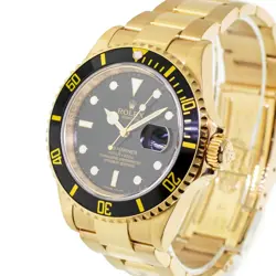 ROLEX SUBMARINER 2008 DATE 40MM 18K YELLOW GOLD BLACK DIAL & BLACK BEZEL 116618