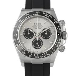 ROLEX DAYTONA STEEL AND BLACK DIAL WHITE GOLD OYSTERFLEX WATCH 126519LN