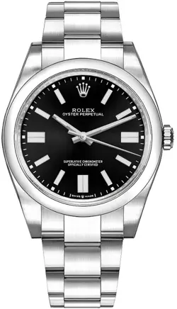 ROLEX OYSTER PERPETUAL SELF-WINDING BLACK DIAL OYSTER MEN'S WATCH 124300-0002