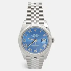 ROLEX BLUE 18K WHITE GOLD OYSTERSTEEL DATEJUST M126334-0026 MEN'S WRISTWATCH 41