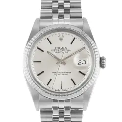 ROLEX DATEJUST 36 1601 VINTAGE SILVER STEEL WHITE GOLD JUBILEE MENS WATCH 1972