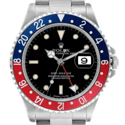 ROLEX GMT MASTER BLUE RED PEPSI BEZEL STEEL MENS WATCH 16700