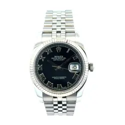 ROLEX 116234 DATEJUST STAINLESS STEEL AND 18K WHITE GOLD BEZEL FACTORY BLACK DIA