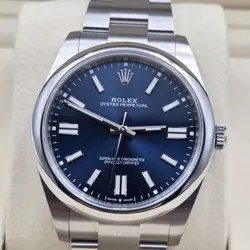 NEW 2025 PAPERS ROLEX BLUE OYSTER PERPETUAL STEEL 41MM WATCH BOX 124300 UNWORN