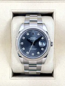 2022 ROLEX DATEJUST 41MM 126334 STAINLESS STEEL OYSTER RHODIUM DIAMOND DIAL