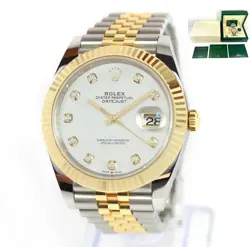 2021 ROLEX DATEJUST 126333 41MM MOP DIAMOND 18K YELLOW GOLD TWO-TONE BOX PAPERS