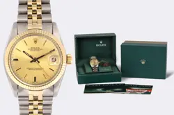 ROLEX DATEJUST 6827 STAINLESS STEEL & 14K YELLOW GOLD 31MM WATCH (1981)