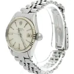 ROLEX OYSTER PERPETUAL DATE 6517 WHITE GOLD SS AUTOMATIC 25MM LADIES WRISTWATCH