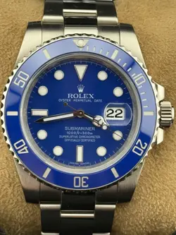 WHITE GOLD ROLEX SUBMARINER SMURF 116619LB
