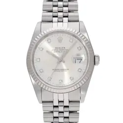 ROLEX DATEJUST 16234G SILVER/DIAMOND WATCH 675912