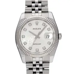 ROLEX DATEJUST 116234G SILVER COMPUTER/DIAMOND WATCH 670756