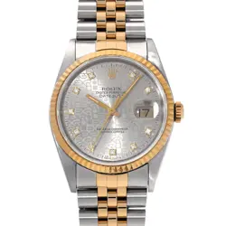ROLEX DATEJUST 16233G GRAY COMPUTER/DIAMOND WATCH 674903