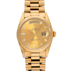 ROLEX DAY-DATE 18238A CHAMPAGNE/DIAMOND WATCH 675953