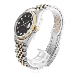 ROLEX DATEJUST 10P DIAMOND 16233G BLACK U 239192