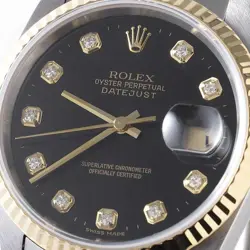 ROLEX DATEJUST 10P DIAMOND 16233G BLACK U 239192