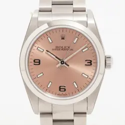 ROLEX OYSTER PERPETUAL 77080 SS SS AT PINK-FACE 1 EXTRA LINK