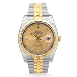 ROLEX DATEJUST STAINLESS STEEL & 18K YELLOW GOLD AUTOMATIC MEN'S WATCH 116233