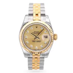 ROLEX DATEJUST STAINLESS STEEL DIAMOND DIAL AUTOMATIC WOMEN'S WATCH 179173