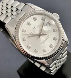 ROLEX DATEJUST 16234 SILVER JUBILEE FACTORY DIAMOND DIAL